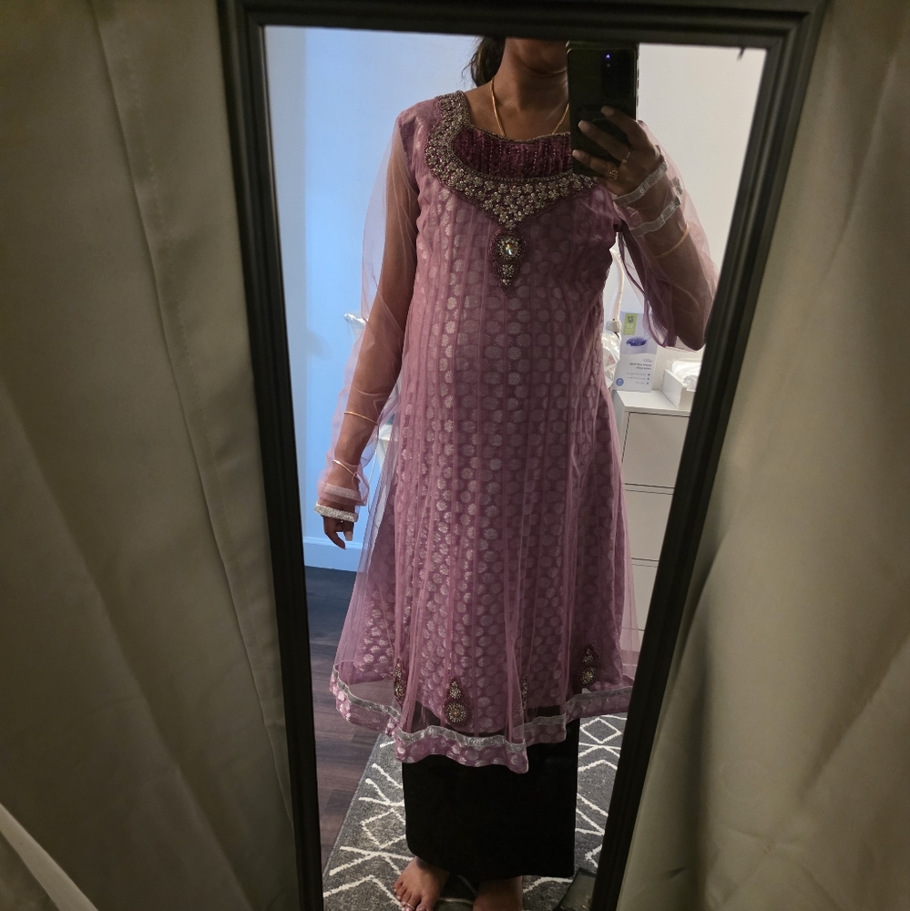 Elegant Pink Embellished Dress